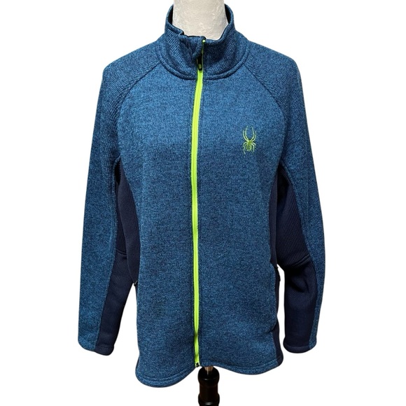 Spyder Active Sports Blue Men’s Large Full Zip - Picture 1 of 9